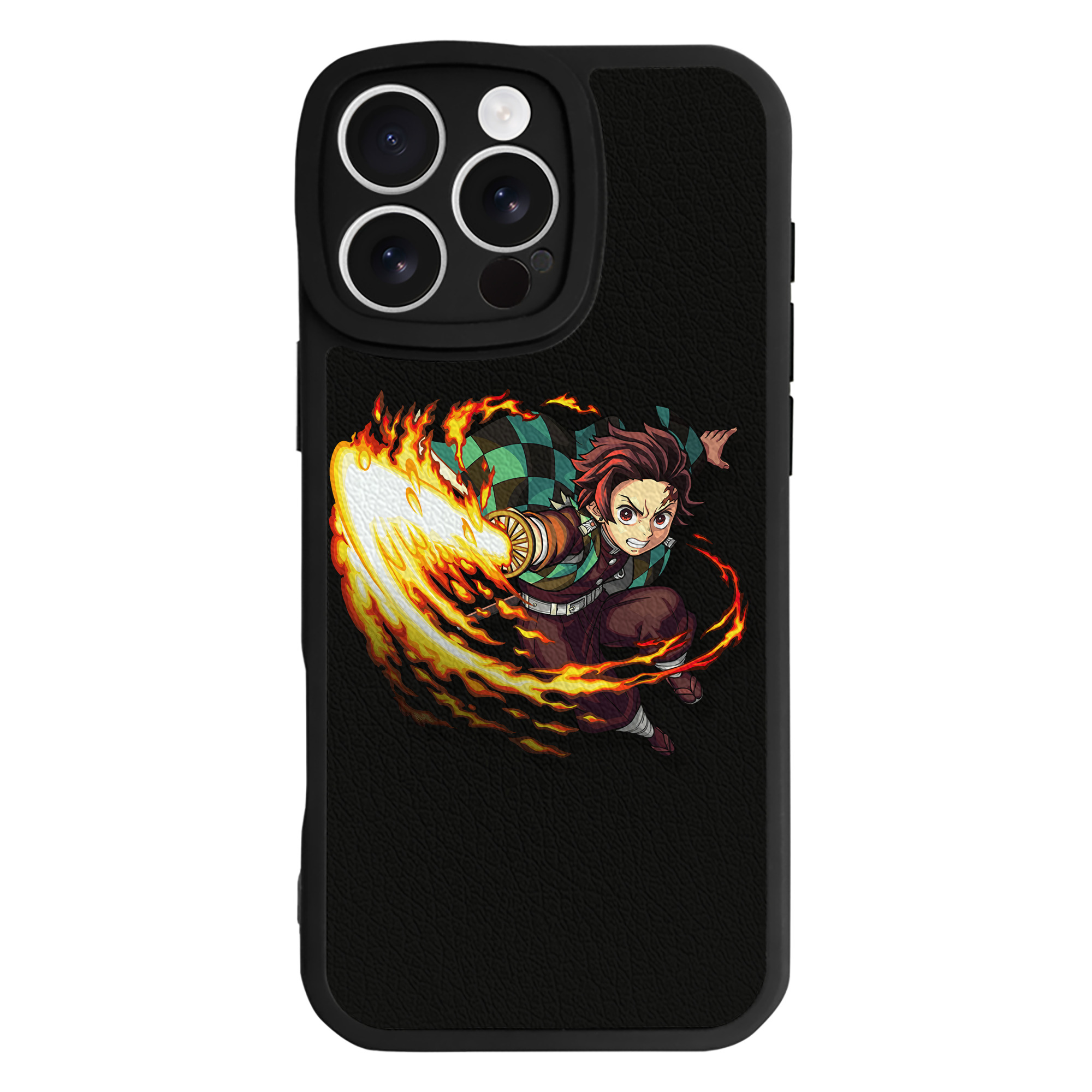 （画像用） 鬼滅の刃 竈門 炭治郎／かまど たんじろう Kamado Tanjirou 【iPhone 16シリーズ対応】シリコンスマホケース（レザー調） 材質：シリコン